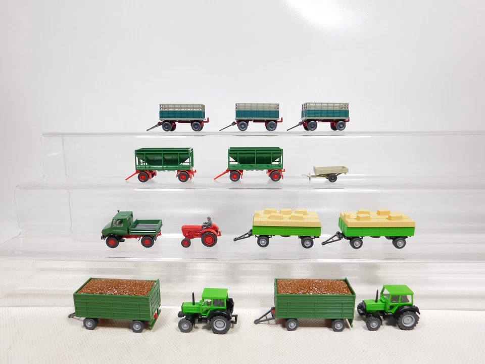 Wiking 1:87 H0 Raccolta Unimog Trattore Deutz Porsche Rimorchio Sg / Mint # - Immagine 2 di 4