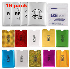 16 RFID Blocking Sleeves Set 10 Credit Card Holders 4 Passport Protectors Id