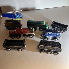 Imaginarium Train Wood Lot Of 8 Thomas Helicopter Magnetic Trains