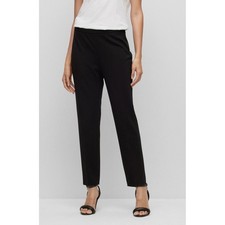 BOSS Hugo Boss 6 Black Ponte Straight Leg Side Zip Pants Trouser Stretchs