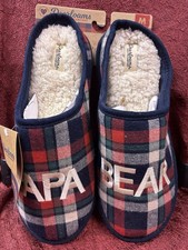 Dearfoams Men s Size M 9-10 Memory Foam Papa Bear Slippers