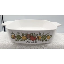 Vintage Corning Ware L'Echalote Casserole Dish Baking Pan 1 Liter Vegetable