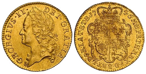 GREAT BRITAIN. George II 1746 AV Guinea. NGC AU Details SCBC-3678A; Fr-341