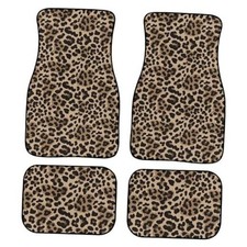 Leopard Print Car Floor Mats Set Of 4cute Animal Skin Texture Floor Mats Brown Leopard Print Car Floor Mats Set Of 4cute Animal Skin Texture Floor Mats Brown