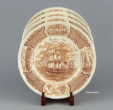 Alfred Meakin FAIR WINDS: Set of 4 Dinner Plates, MINT/UNUSED Condition!