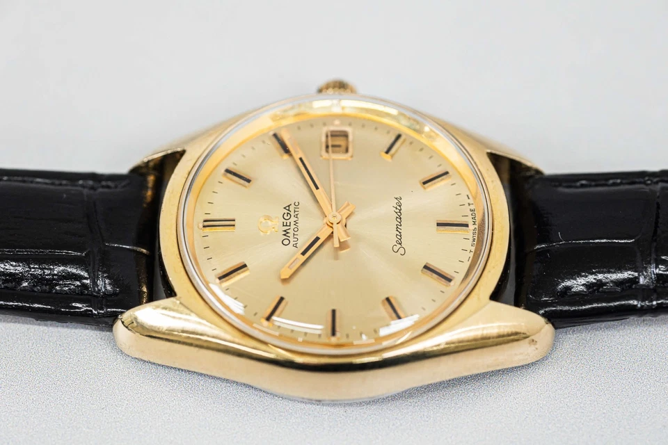 Винтажные мужские часы 1971 OMEGA Seamaster Cal.565 без тарифов *почти как новые* золотистые с автографом 35 мм - Изображение 4 из 4