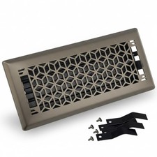 4" x 10" Vector Design Steel Floor Register in Metallic Bronze Finish wi...