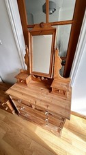 Pine Dressing Table with Drawers and Mirror