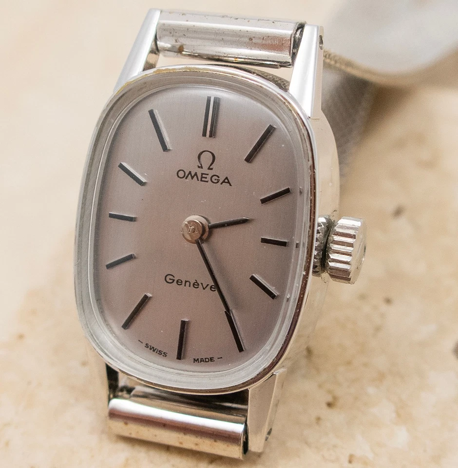 OMEGA GENEVE OVAL DAMENUHR WATCH UHR ARMBANDUHR HANDAUFZUG ELEGANT LUXUS +BOX - Bild 1 von 4