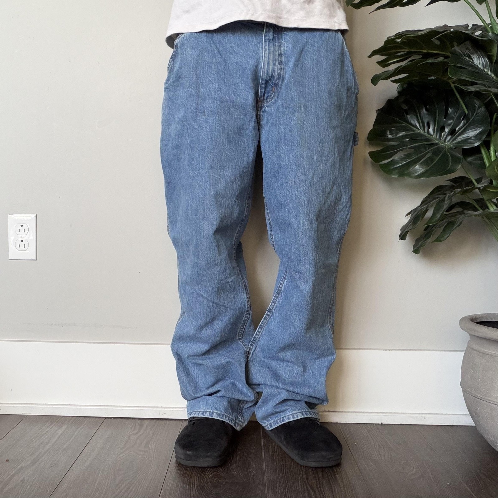 Vintage Carhartt Carpenter Jeans Baggy  35x32 Blue Medium Wash Denim Workwear thumbnail 2