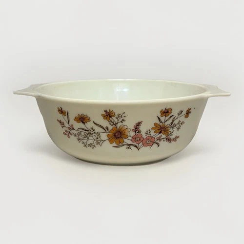 Vintage English PYREX “Country Autumn” Casserole Dish - 8 inch Diameter #5704