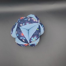 Gripping Ball Fabric Floral Blue Baby Toy Sensory Motor Skills