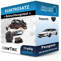 Towtec E-Satz 13Polig Fahrzeugspezifisch Passend FüR Peugeot 308 Break Sw Neu