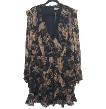 ASOS Womens 16 Beaded Cottagecore Boho Ruffle Tiered Dress Fairy NWT