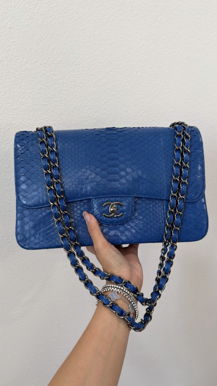 Chanel Python Double Jumbo Flap - image 1