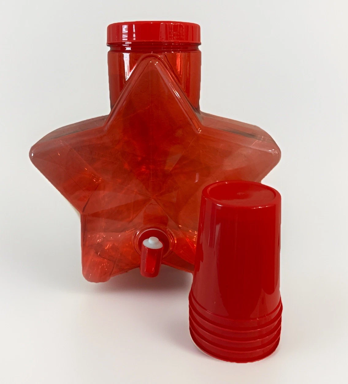 4th of July Star Beverage Dispenser Patriotic Drink Cooler Party Decor W/ cups