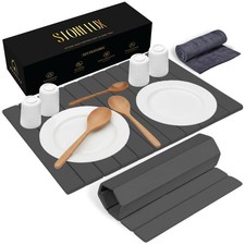Nestive Large Stone Drying Mat For Kitchen Counter 24X16 Drying Collapsible