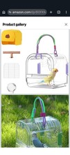 Bird Travel Carrier Cage with Metal Perch, Bo...