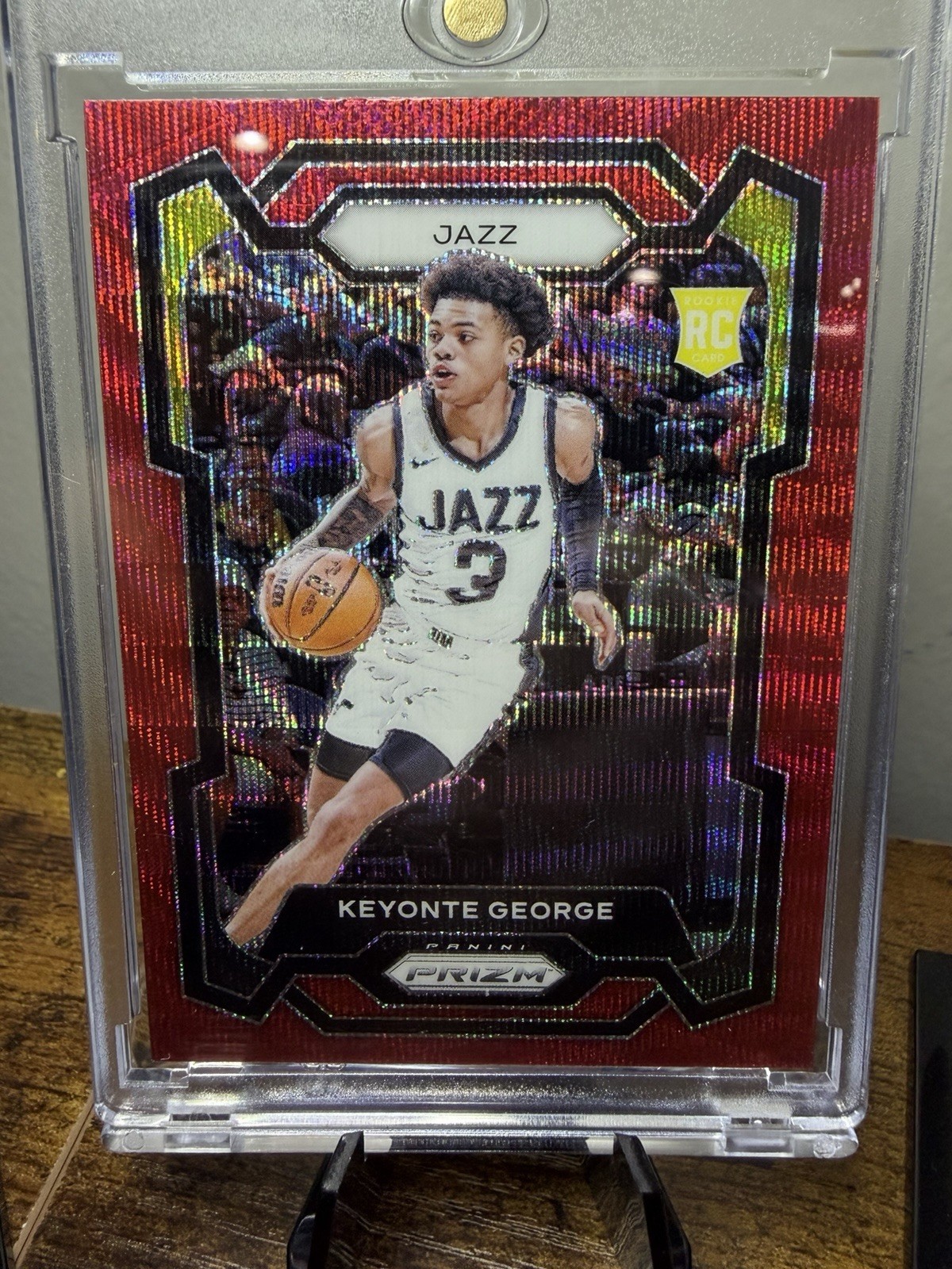 Panini 2023-24 Prizm Ruby Wave Keyonte George Utah Jazz Rookie Card #127