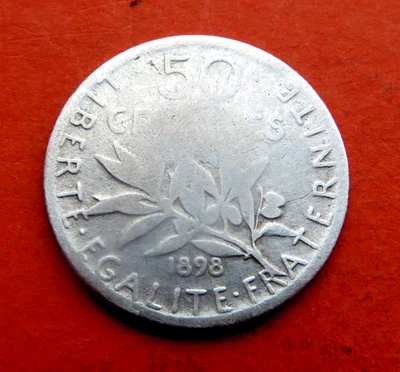 Belle Pièce de 50 Centimes 1898 SEMEUSE Type " ROTY " PARIS - Photo 1/2