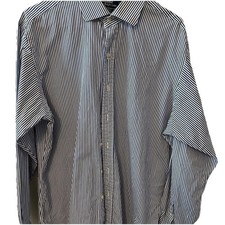 Polo Ralph Lauren Classic Blue Striped Men's Shirt Large 16.5 neck