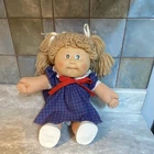 Vntg 1985 Coleco Cabbage Patch Kids Brown Hair green eyes doll pig tails loop