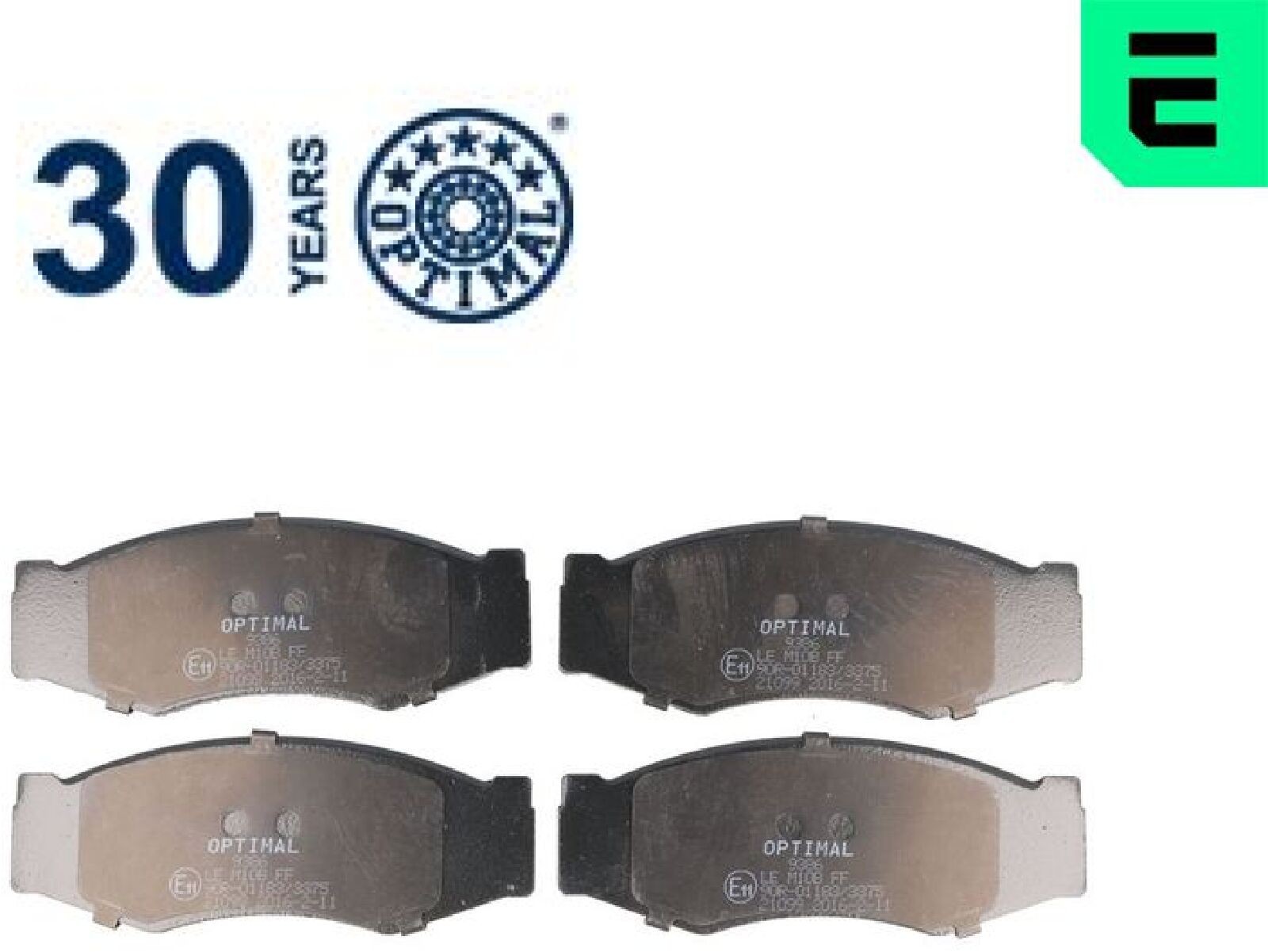 Optimal BP-09386 Bremsbelagsatz FüR Scheibenbremse Bremsbelagsatz-image