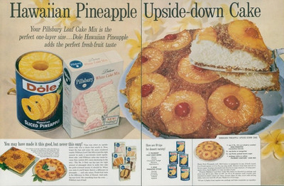 1961 Dole Hawaiian Pineapple Upside Down Cake Pillsbury Recipe Ad LHJ8