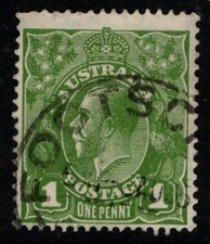 Australia 1931 1936 King George V 1d One Penny green SG125 Used Footscray CDS