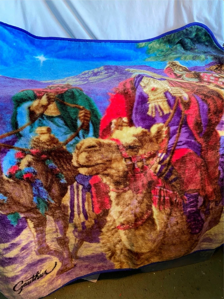 Northwest Gauthier Fleece Blanket 60" x 48" Throw Christmas Wise Men 3 Kings - Image 2 of 4