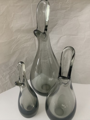 Vintage Set Of Three Per Lutken Holmegaard Vases 1950’s MCM - Picture 2 of 12