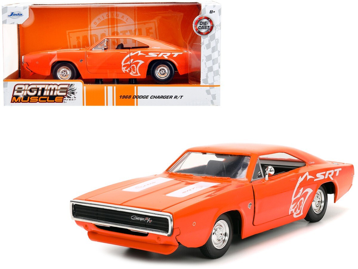 1 24 Jada BIGTIME MUSCLE 1968 Dodge Charger R T SRT Diecast Model Orange 34197