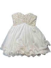 Windsor Formal dance dress white/gold size 7/8