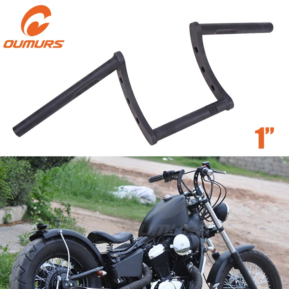 Manillar barras Z de arrastre de 1" para Honda Shadow VT ACE Aero Sabre Spirit 600 Kawasaki Foto 3 de 4