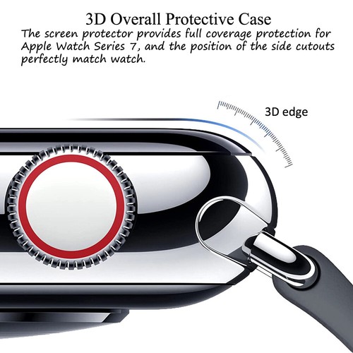 For Apple Watch Series 7 45MM Case Cover+3D Full Tempered Glass Screen Protector - Picture 38 of 74