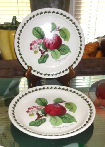 2 Portmeirion Pomona The Hoary Morning Apple 10.5" Dinner Plate/Boarder