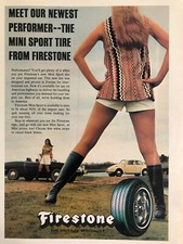 Vintage 1972 Sexy Firestone tire original color ad
