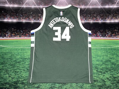 Milwaukee Bucks #34 Giannis Antetokounmpo Nike Swingman Jersey Sz