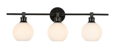 Wall sconce Light Fixture Glass Shades Black Bathroom Dining Room Vanity 28''