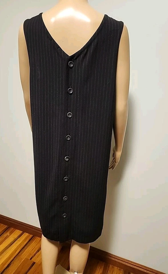 Vestido para mujer DOSA de lana carbón a rayas sin mangas hasta la rodilla talla 3 Foto 4 de 4