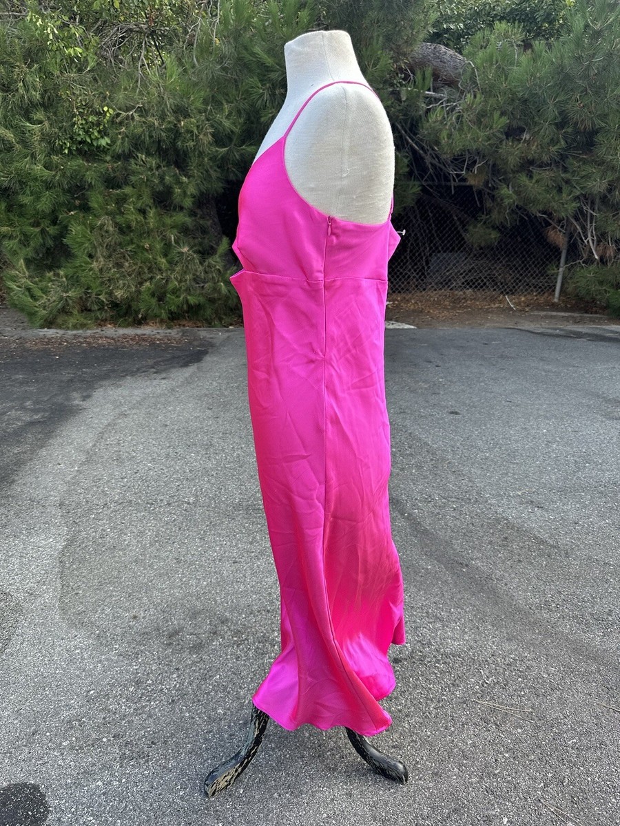 hot pink feather mini dress Curved Hem Feather Mini Dress