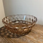 Vintage Jeannette Cube Pink Depression Glass Salad Bowl