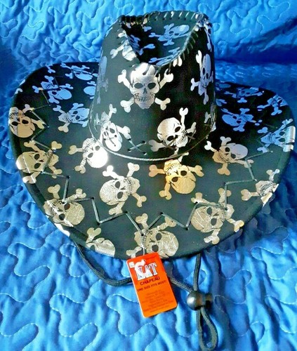 Cowboy Hat with Silver Skull 