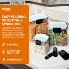Cheer Collection 3 Piece Set of Airtight Food Storage Containers - Orig $67
