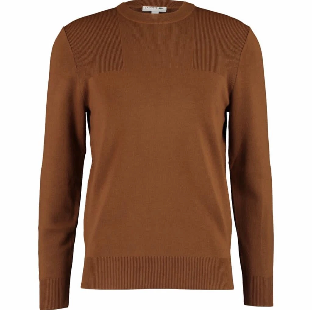 LACOSTE Brown Wool Blend Jumper Size M