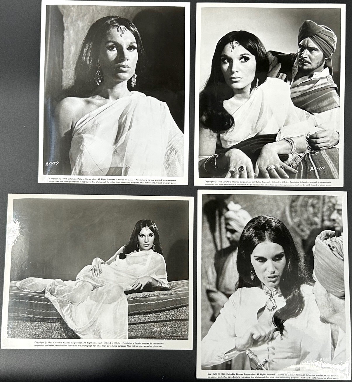 Set of 4 Yvonne Romain & Ronald Lewis The Brigand of Kandahar Type-1 Photos