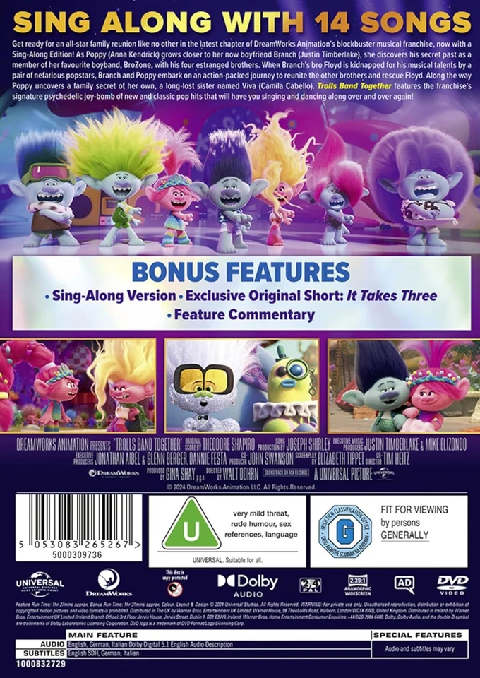Trolls Band Together (DVD) **NEW** - Image 2 of 2
