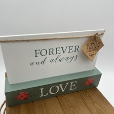 Reversible Farmhouse Love  Sign Shelf Sitter Rustic Primitive Home Decor