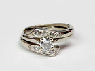 Vintage Stamped 14k 0.55ctw. Diamond Bypass Style Engagement Ring Sz 6