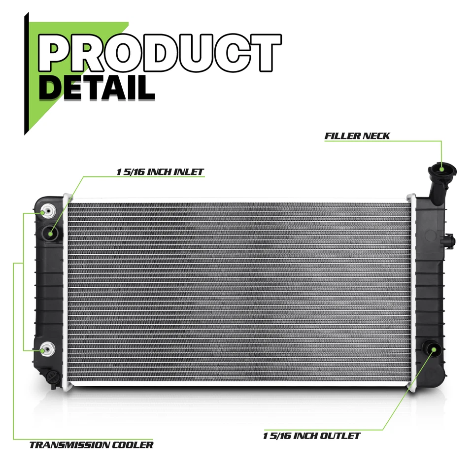 Radiador de motor de núcleo de aluminio estilo OE 1216 para Lumina/Cutlass 1991-1994 3,4 Foto 3 de 4